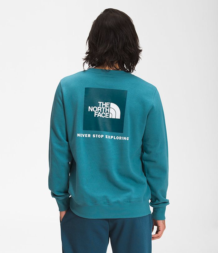 The North Face Sweatshirt Box NSE Crew Blue - Mens - Thailand ZQLAD-0839